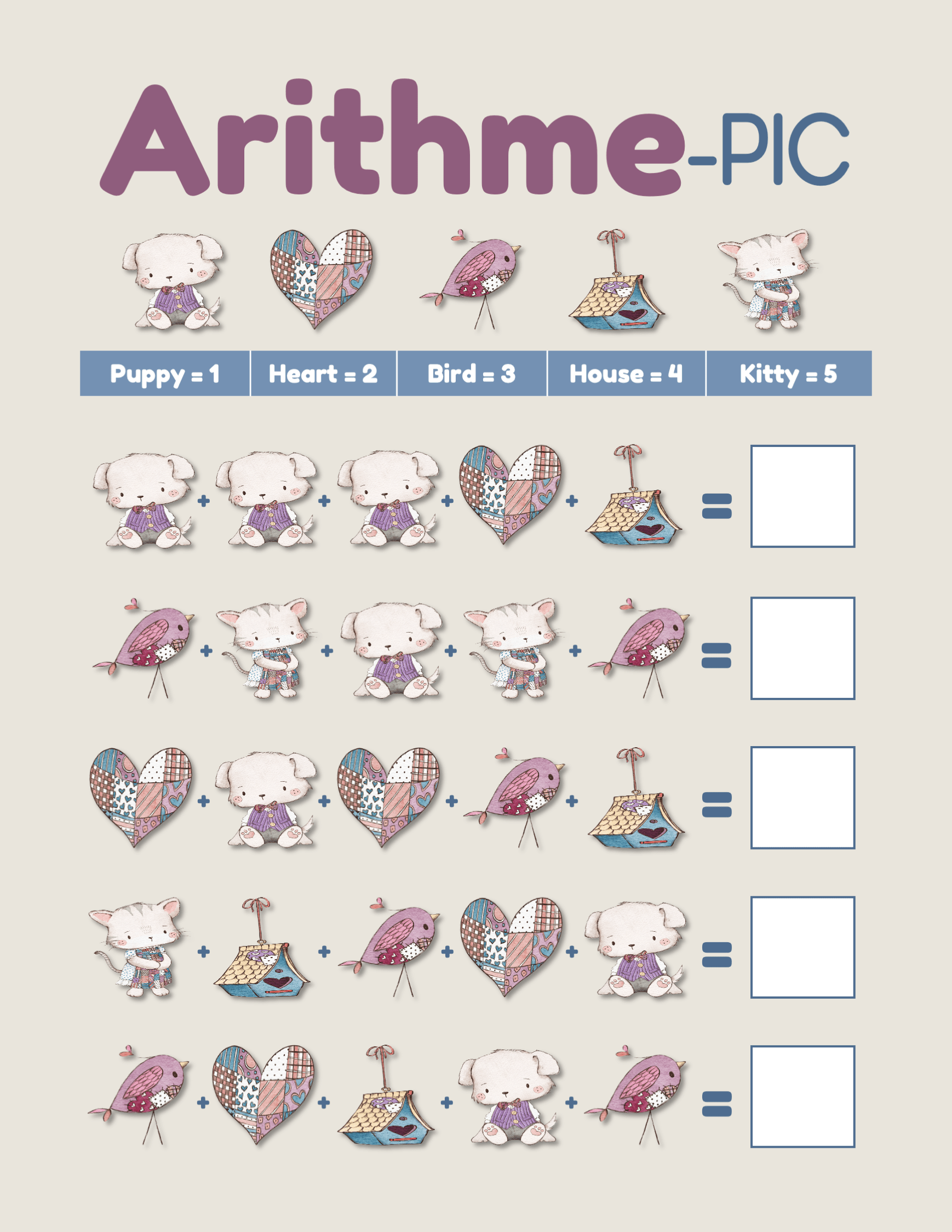 The Arithme-Pic Game...Get it?  Arithmetic with Pictures?