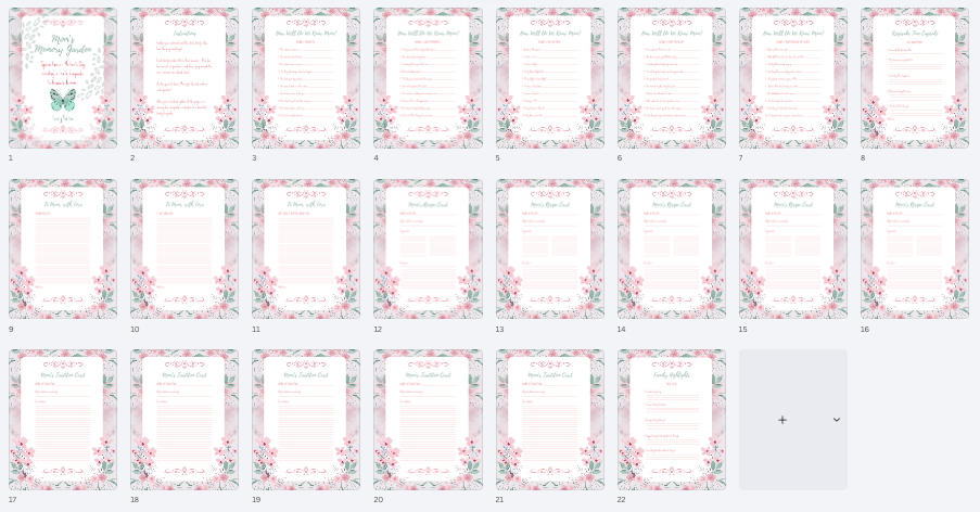 Mom's Memory Garden Keepsake Activity Book, Family Edition Sample