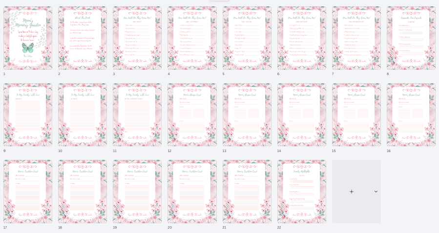 Mom's Memory Garden Keepsake Activity Book, Mom Edition Sample