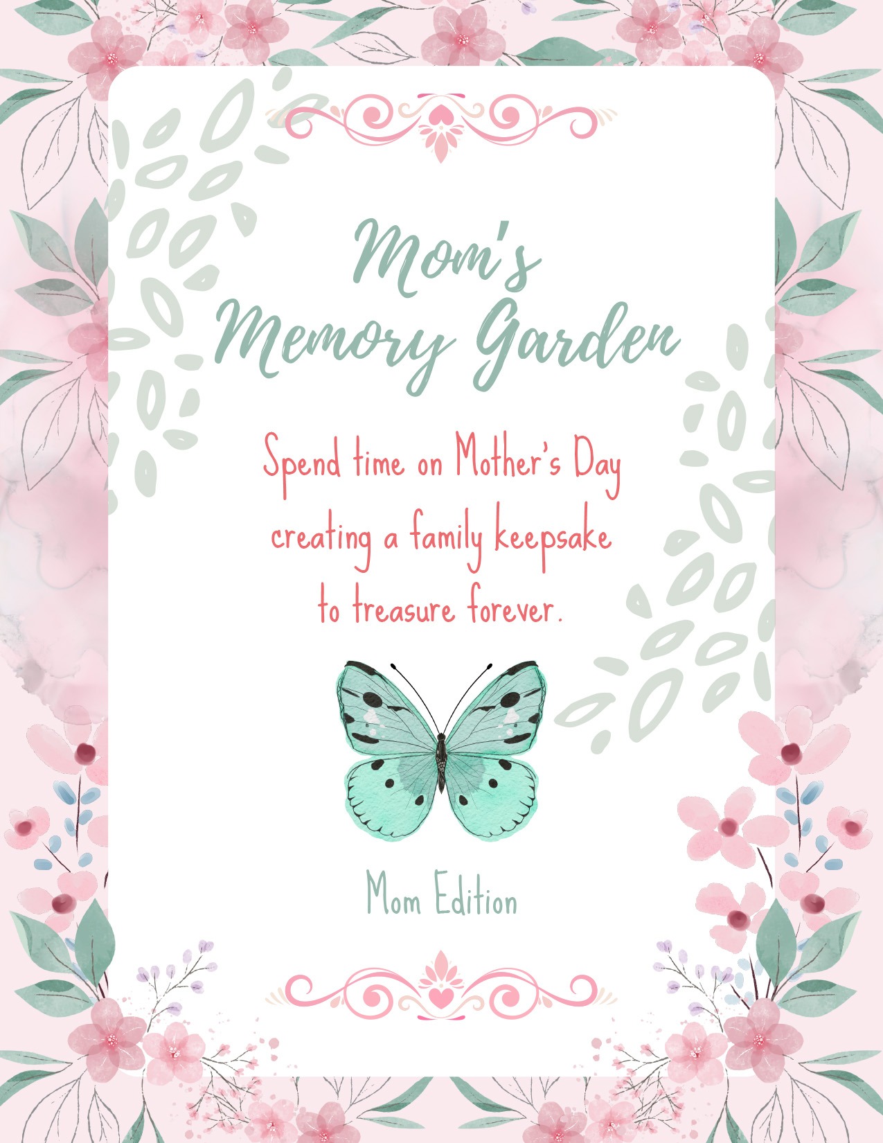 Mom's Memory Garden Keepsake Activity Book, Mom Edition, Cover Sample - Shawn Hansen