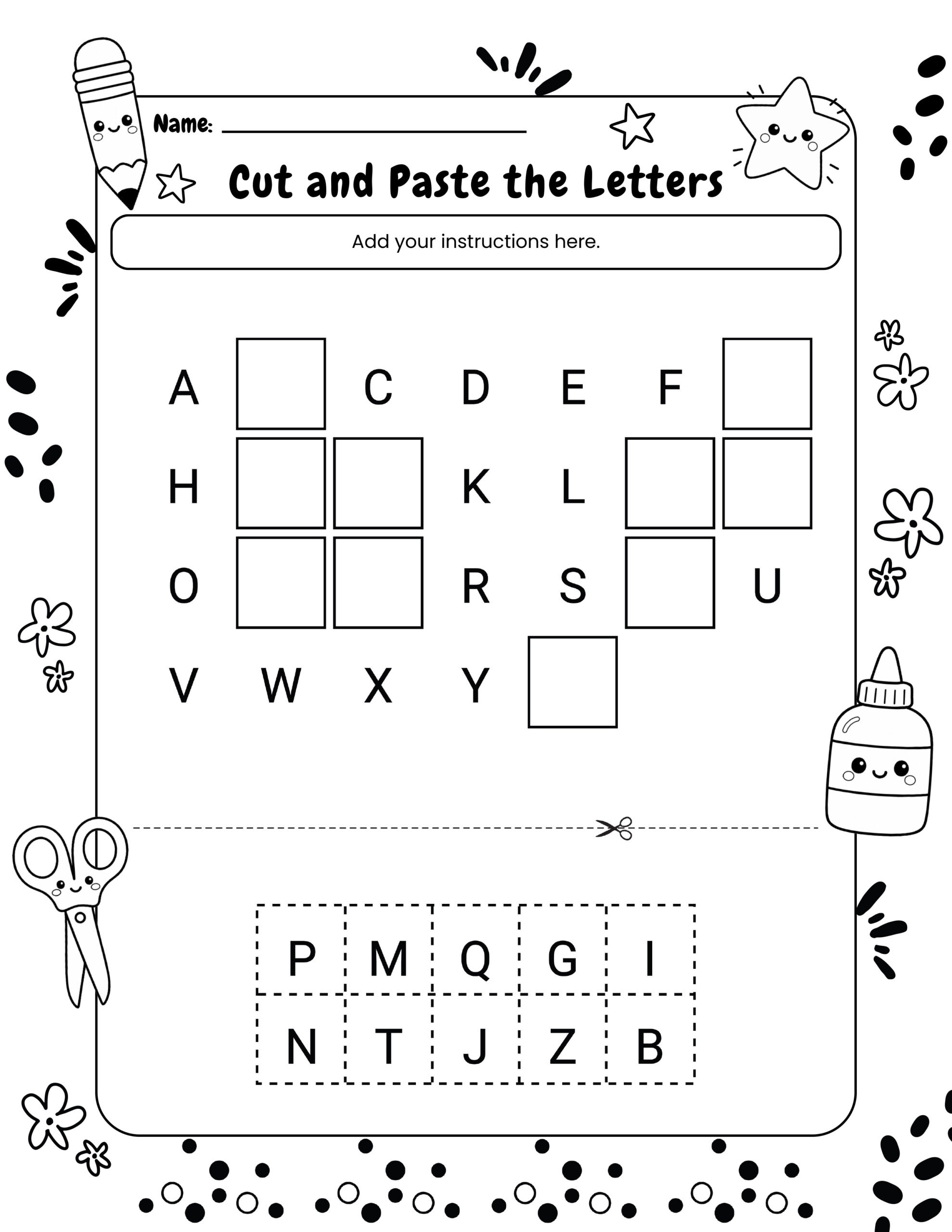 Worksheet Template Pack: Decorative Template - Black & White