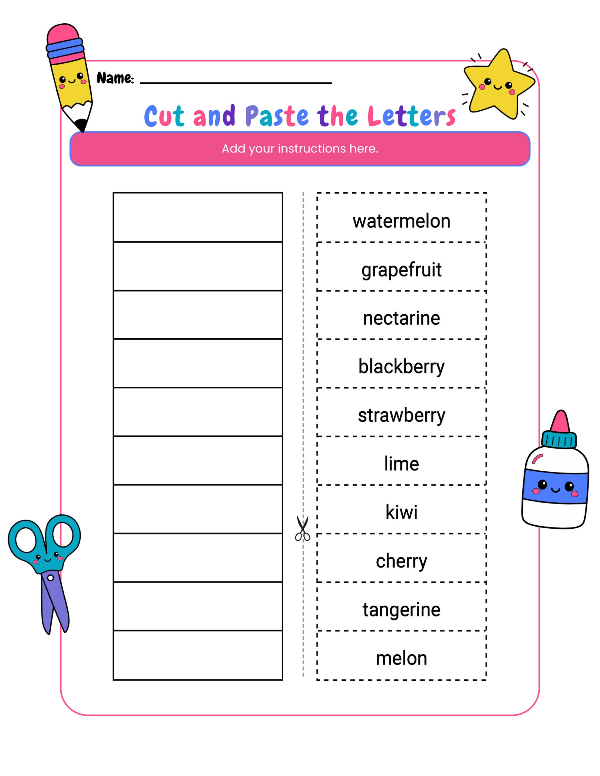 Worksheet Template Pack: Basic Template - Color