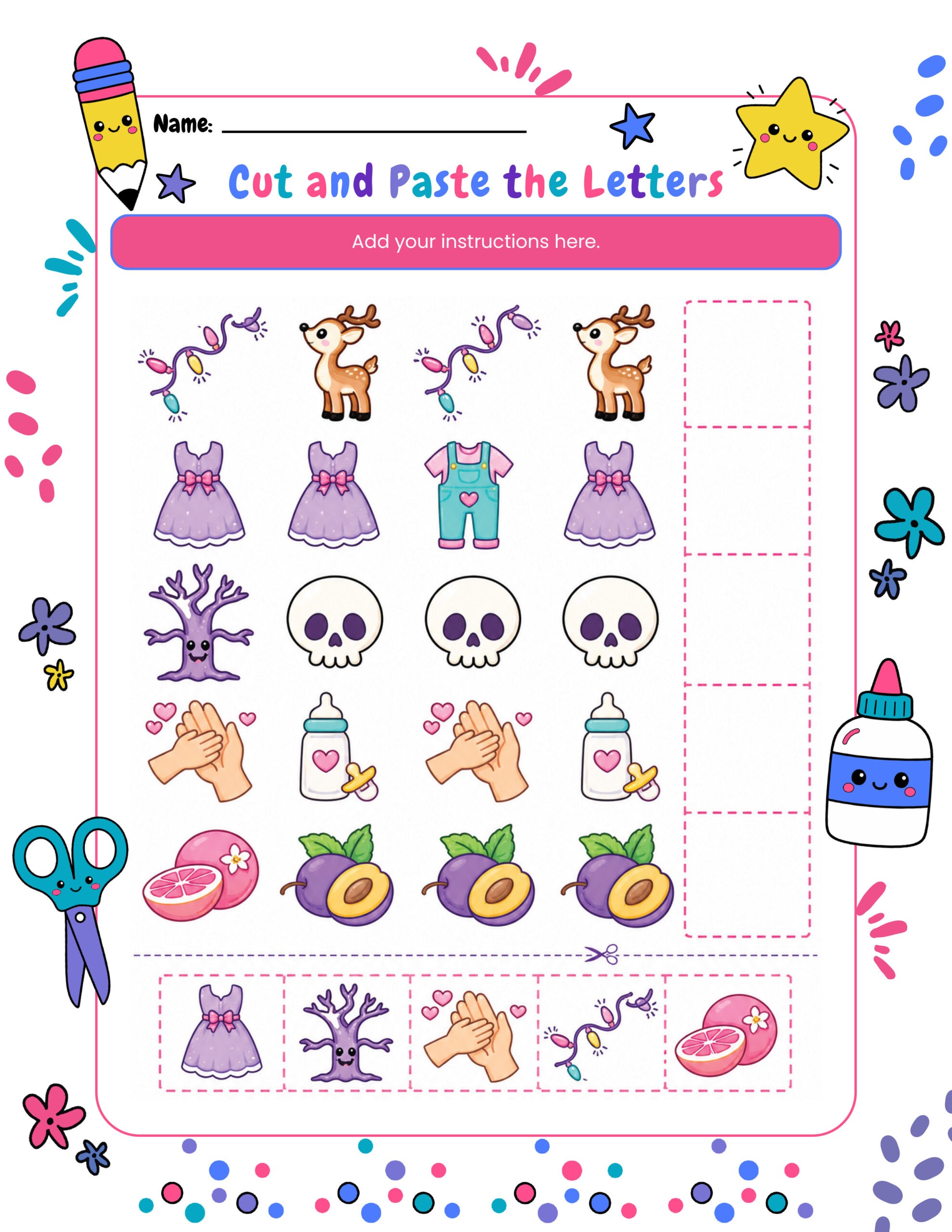Worksheet Template Pack: Decorative Template - Color
