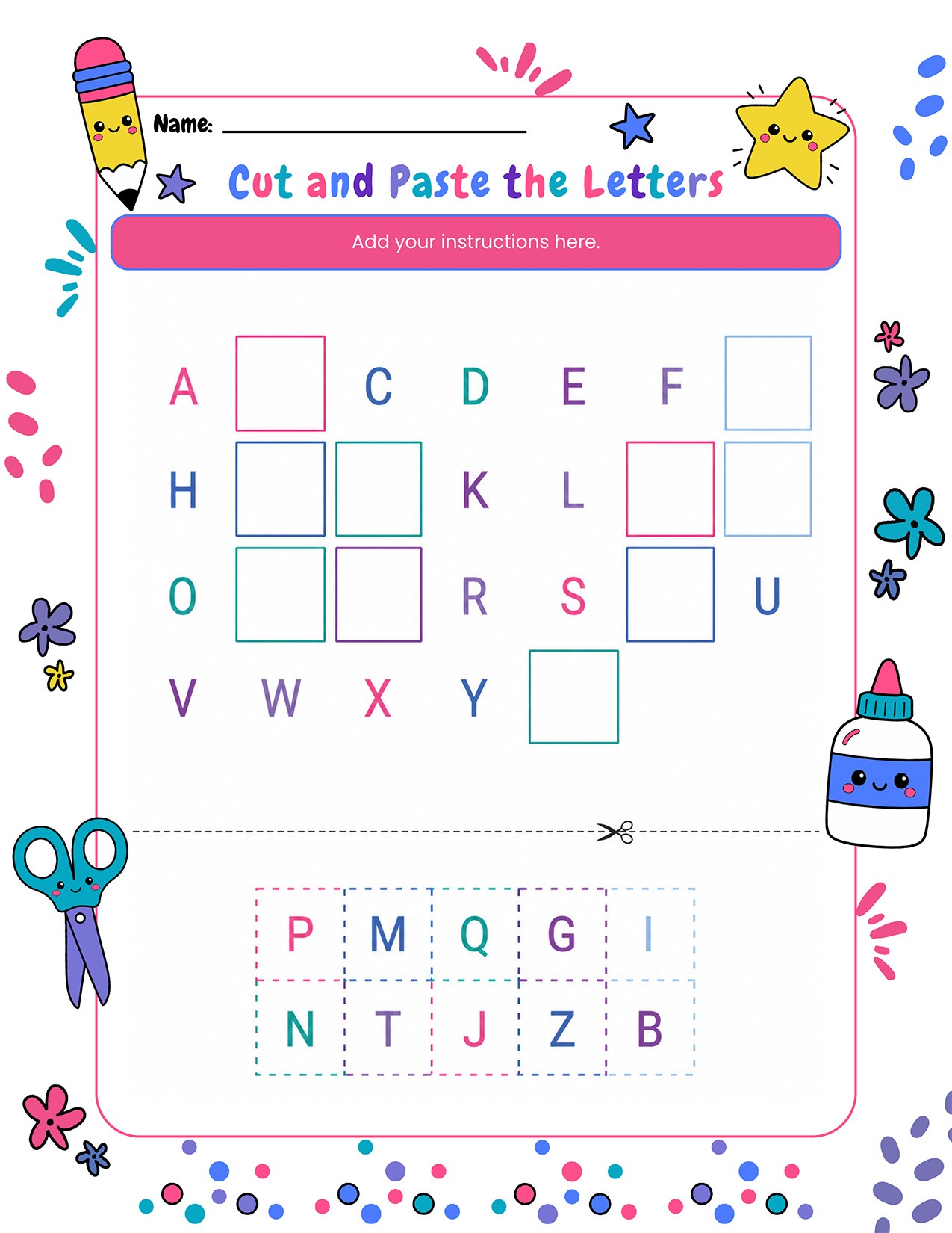 Worksheet Template Pack: Decorative Template - Color
