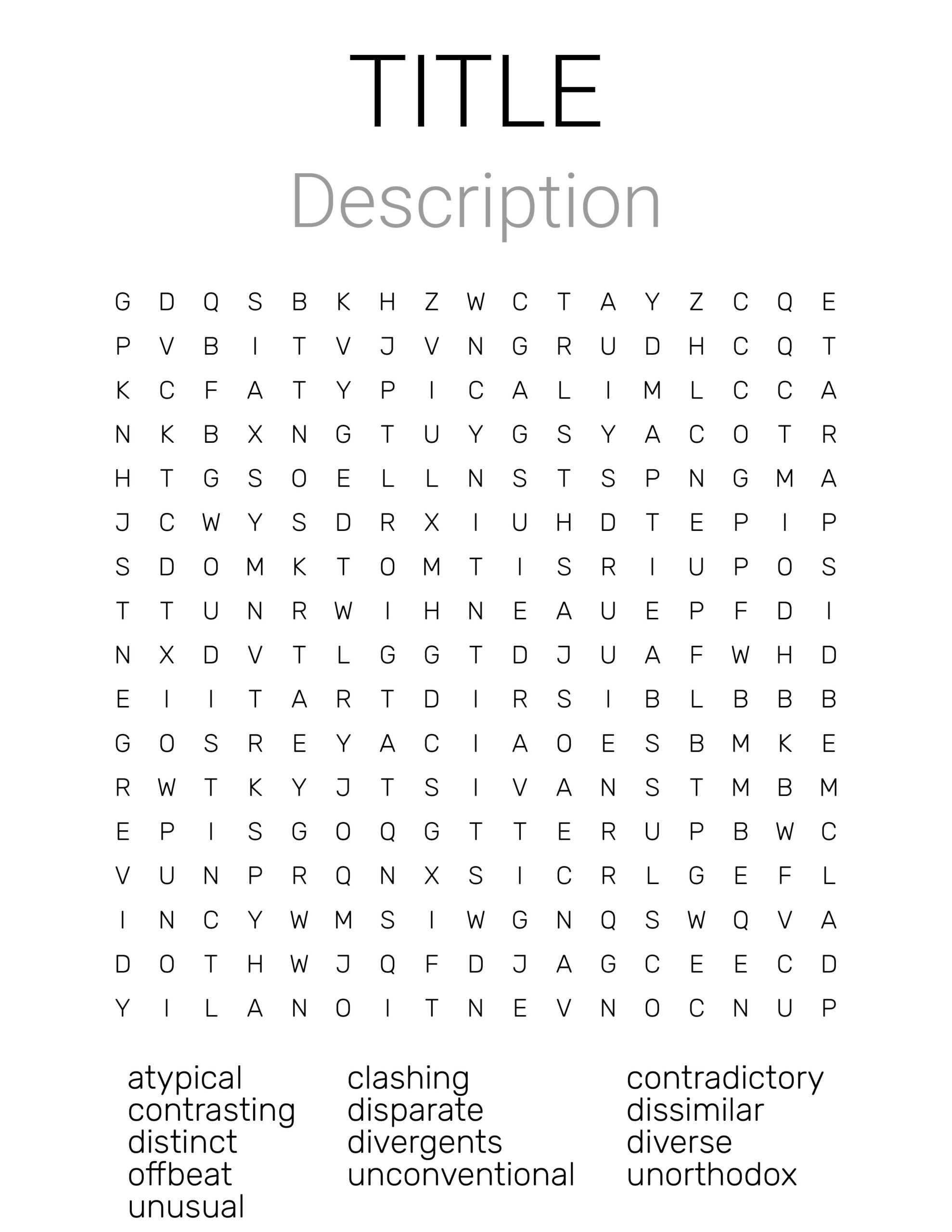 Word Search Worksheets Generator - Worksheet