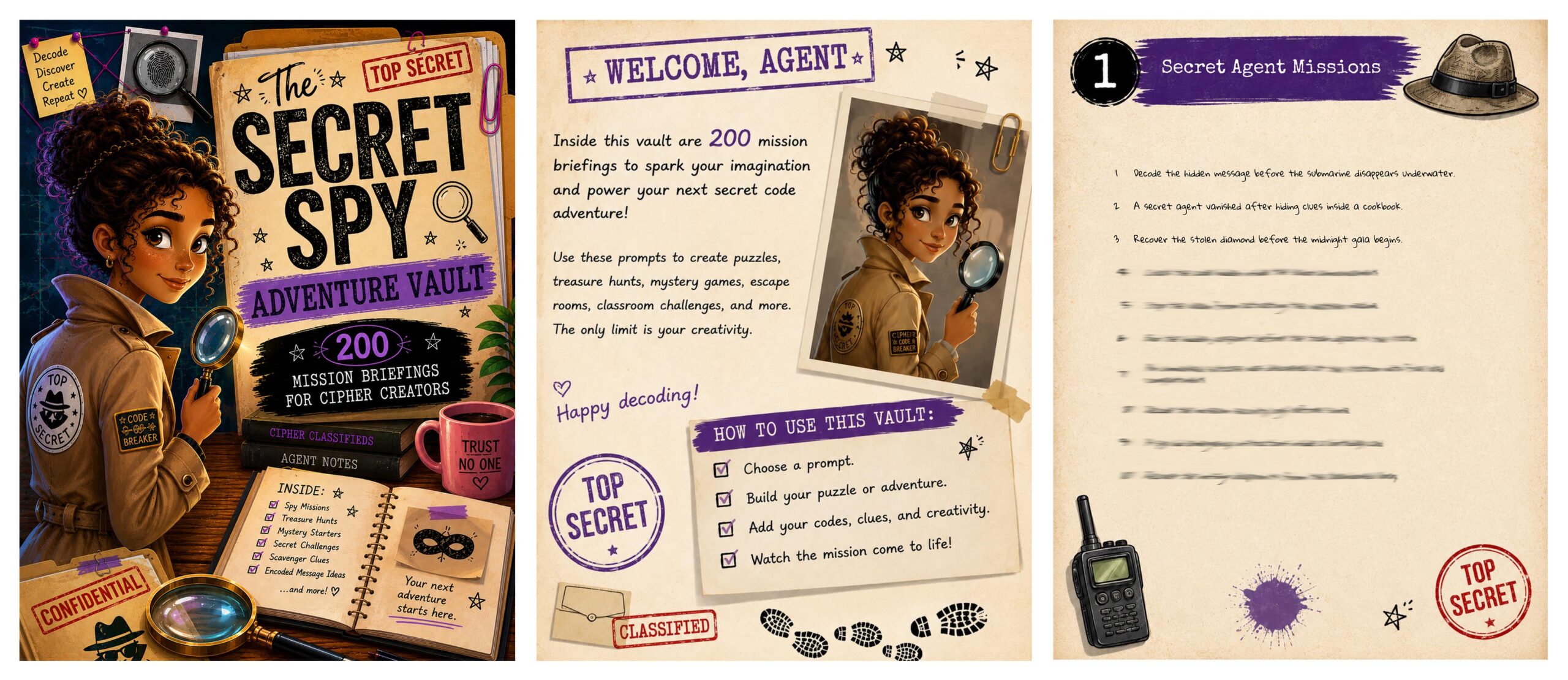 The Secret Spy Adventure Vault SAMPLES by Shawn Hansen