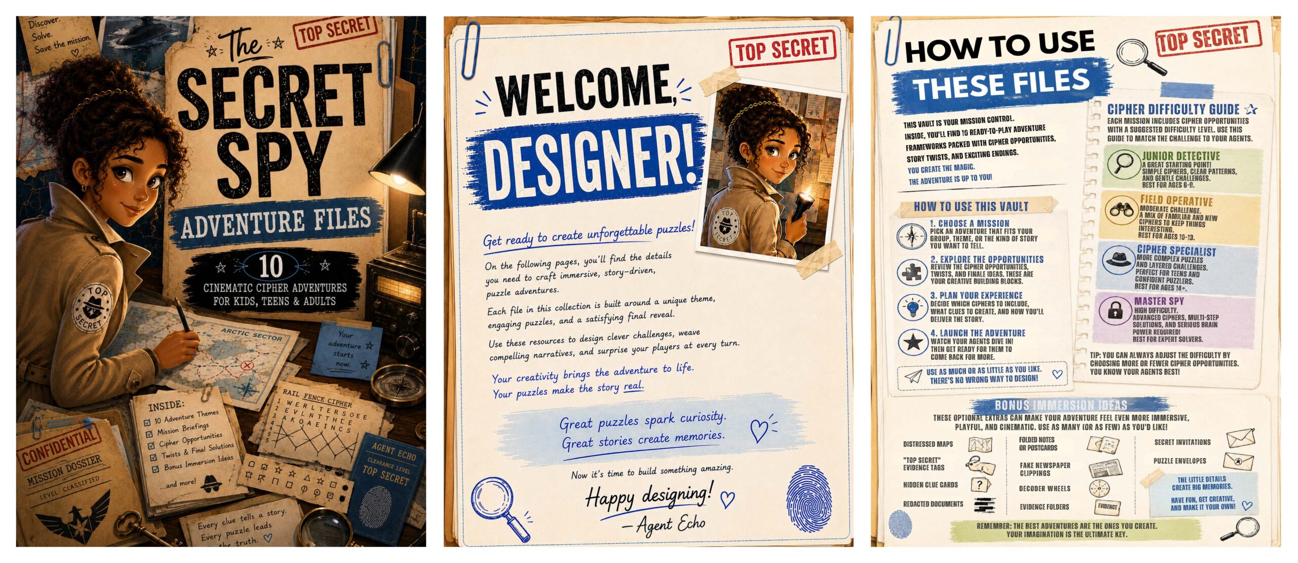The Secret Spy Adventure Files SAMPLES by Shawn Hansen