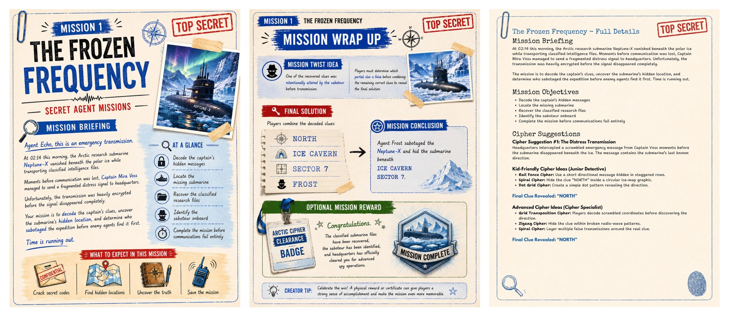 The Secret Spy Adventure Files SAMPLES by Shawn Hansen